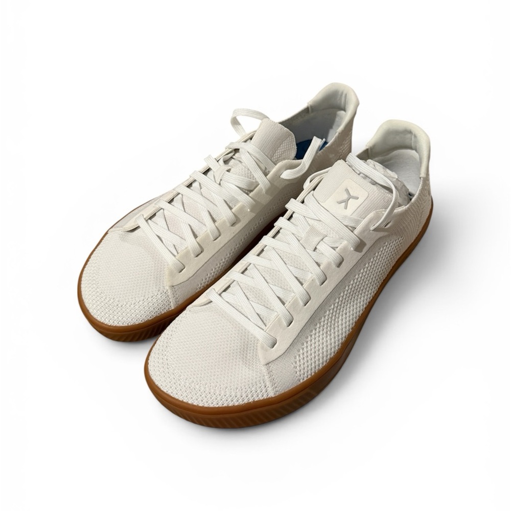 White Flux Trainers Sneakers with Gum Soles, Sz. 12 - Picture 3 of 6